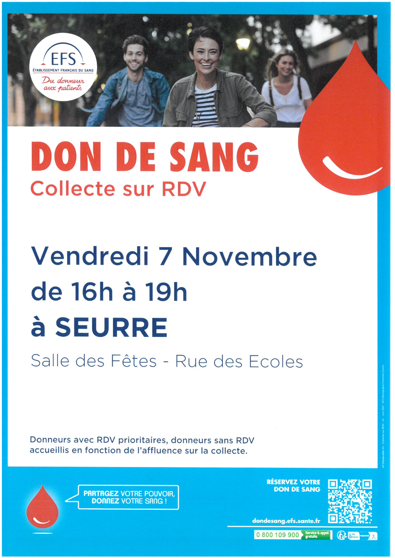 affiche collecte de sang du 07.11.2025