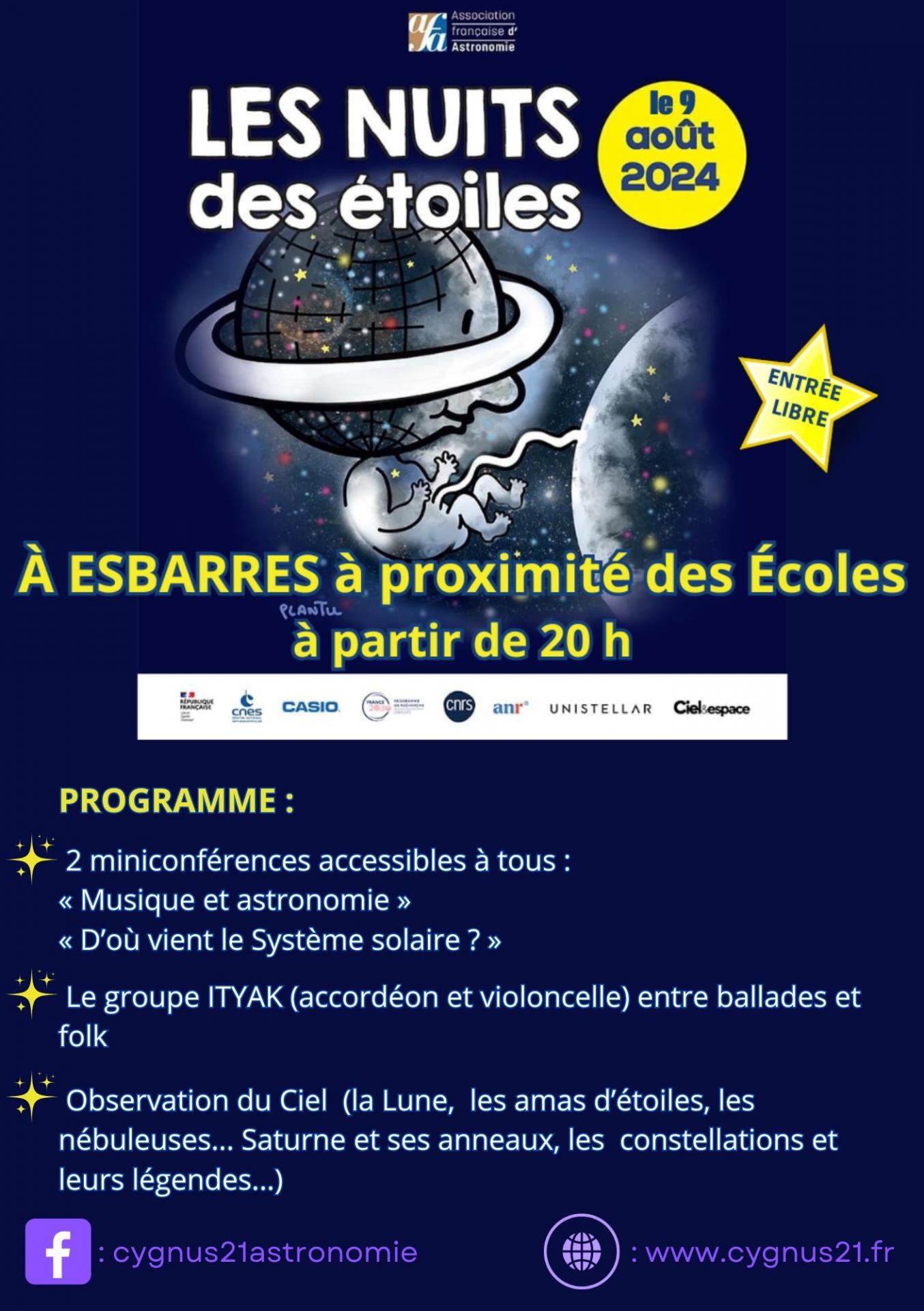 flyer Les nuits des étoiles